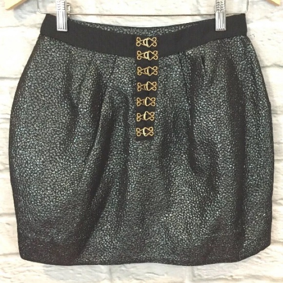 Leifsdottir Metallic Cobblestone Tulip Skirt - Picture 3 of 8